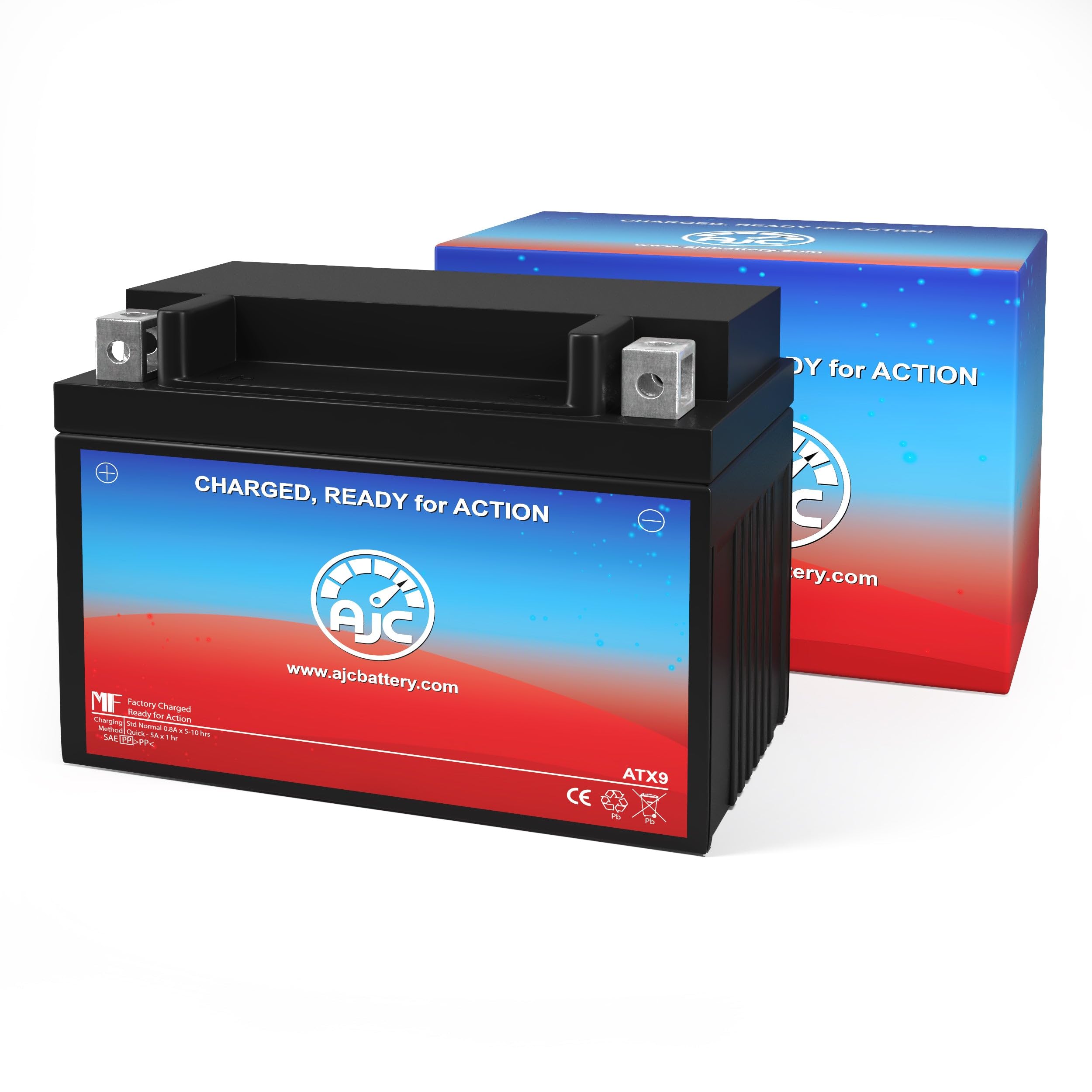 AJC Replacement Battery for Power Sonic PTX9BS-FS - High Performance Powersports Battery for ATV, Motorcycle & Jet Ski - Long Lasting & Reliable Power Solution