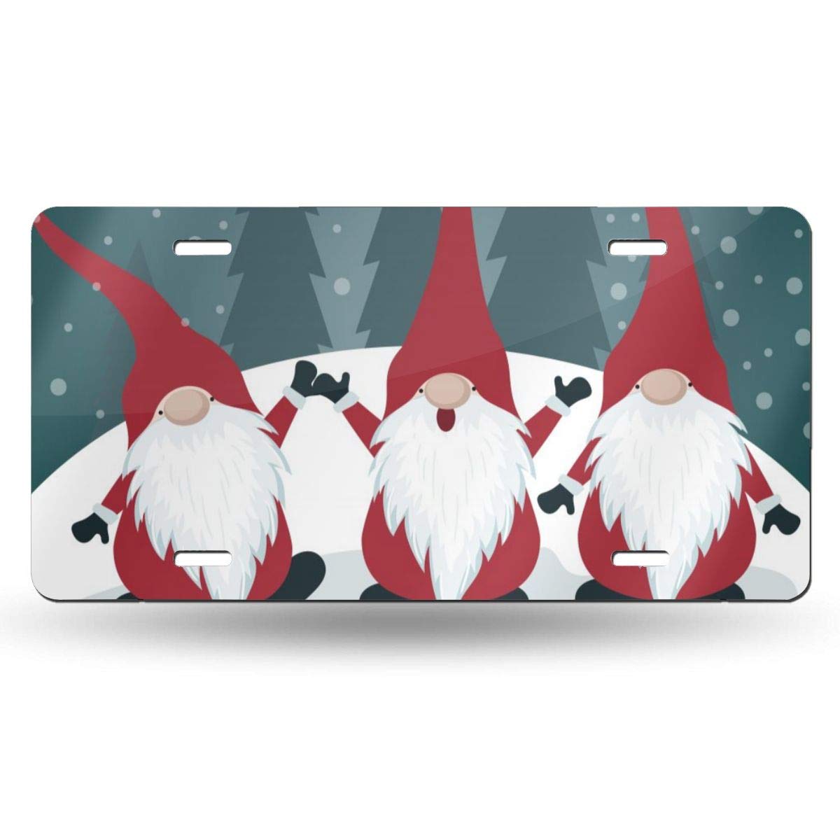 Christmas Gnome Decorative Aluminum License Plate - 6x12 Inch Durable Metal Vanity Plate for Car, Home, Wall Decor - Perfect Gift for Women, Men, Girls & Boys - Holiday Home Decor, Office Decoration & Festive Party Supplies