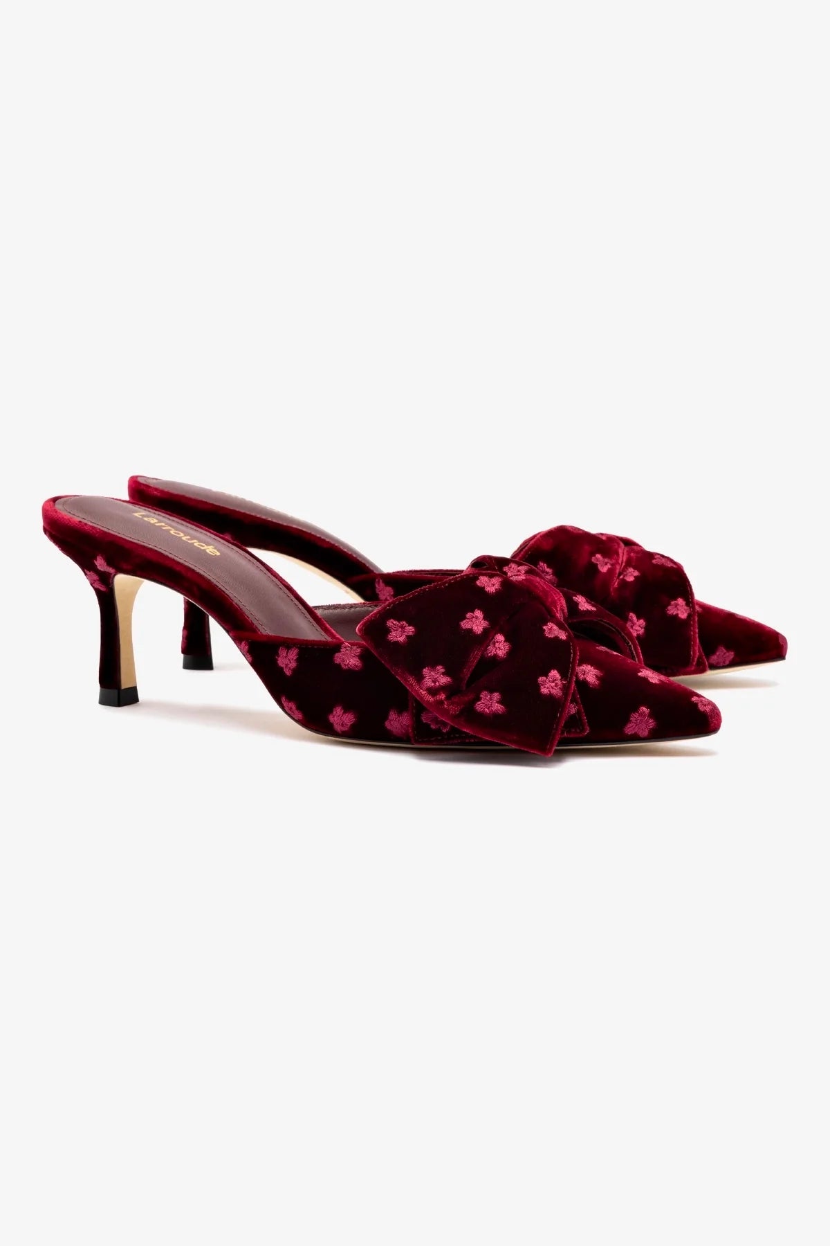 Mini Elle Pump In Wine Velvet - Women's Comfortable Low Heel Dress Shoes for Work, Party & Special Occasions