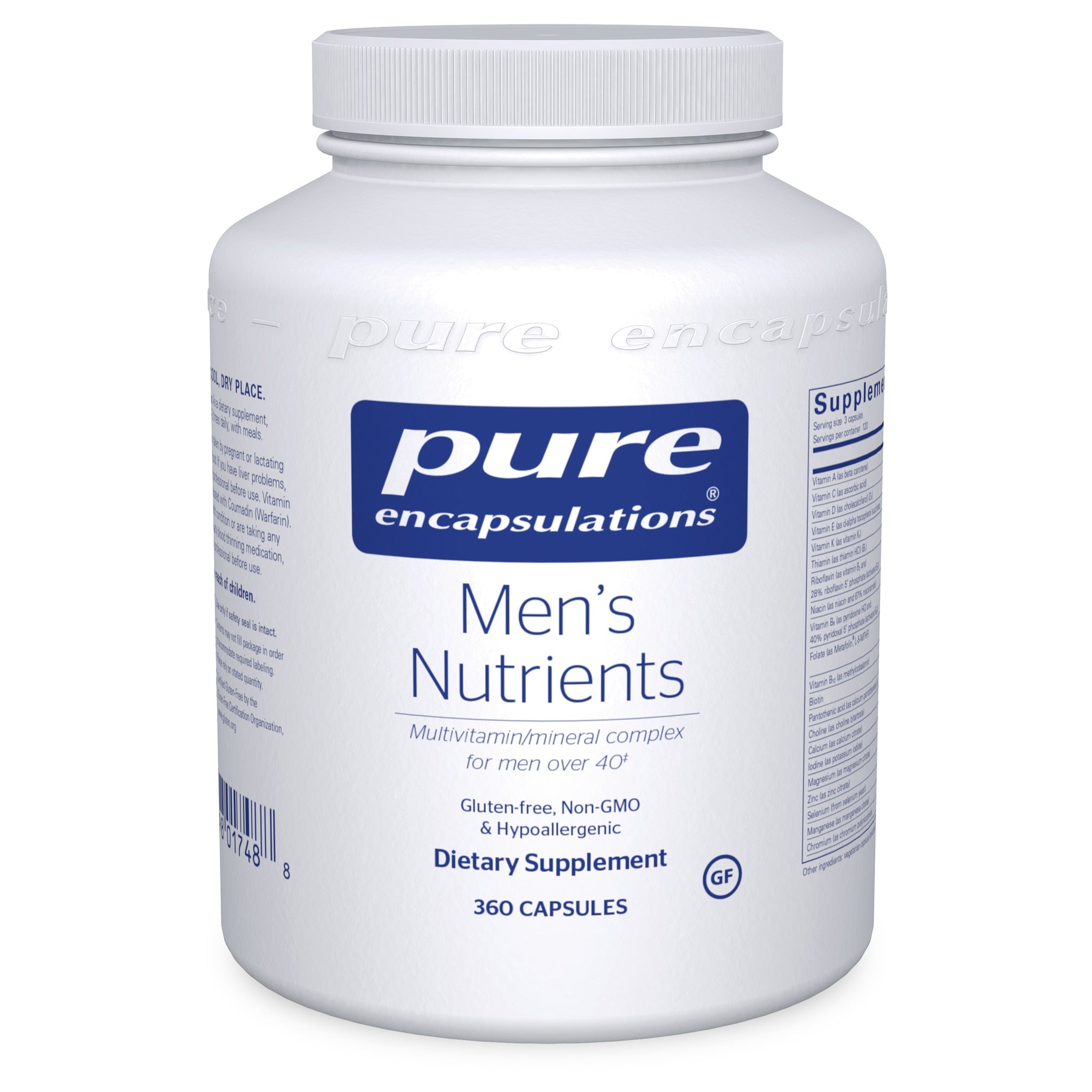 Pure Encapsulations Men's Multivitamin - Premium Daily Supplement for Men's Health & Vitality - Supports Energy, Immunity & Prostate Health - Ideal for Active Lifestyles & Fitness Enthusiasts