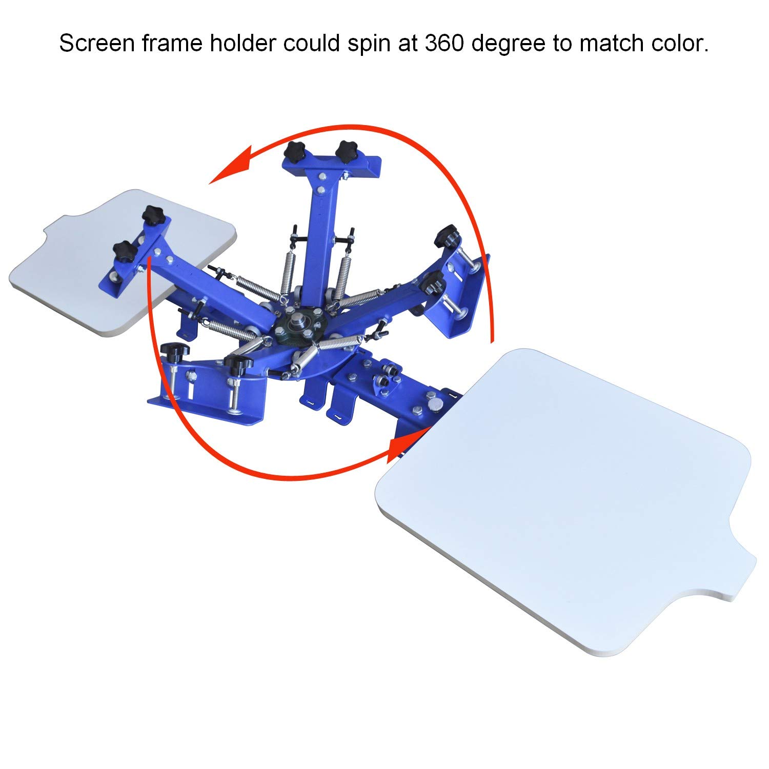 TECHTONGDA 4 Color 2 Station Silk Screen Printing Machine - Professional Screen Printer Equipment for DIY T-Shirt, Poster & Fabric Printing - Perfect for Small Business & Home Use