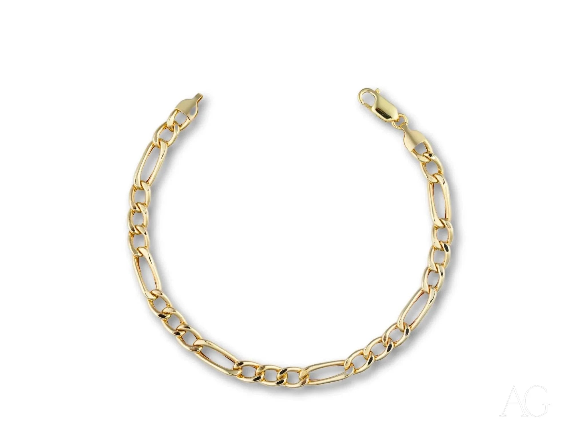 18K Gold Figaro Bracelet for Women - Timeless Love Jewelry Gift for Her - Perfect for Anniversaries, Birthdays & Special Occasions