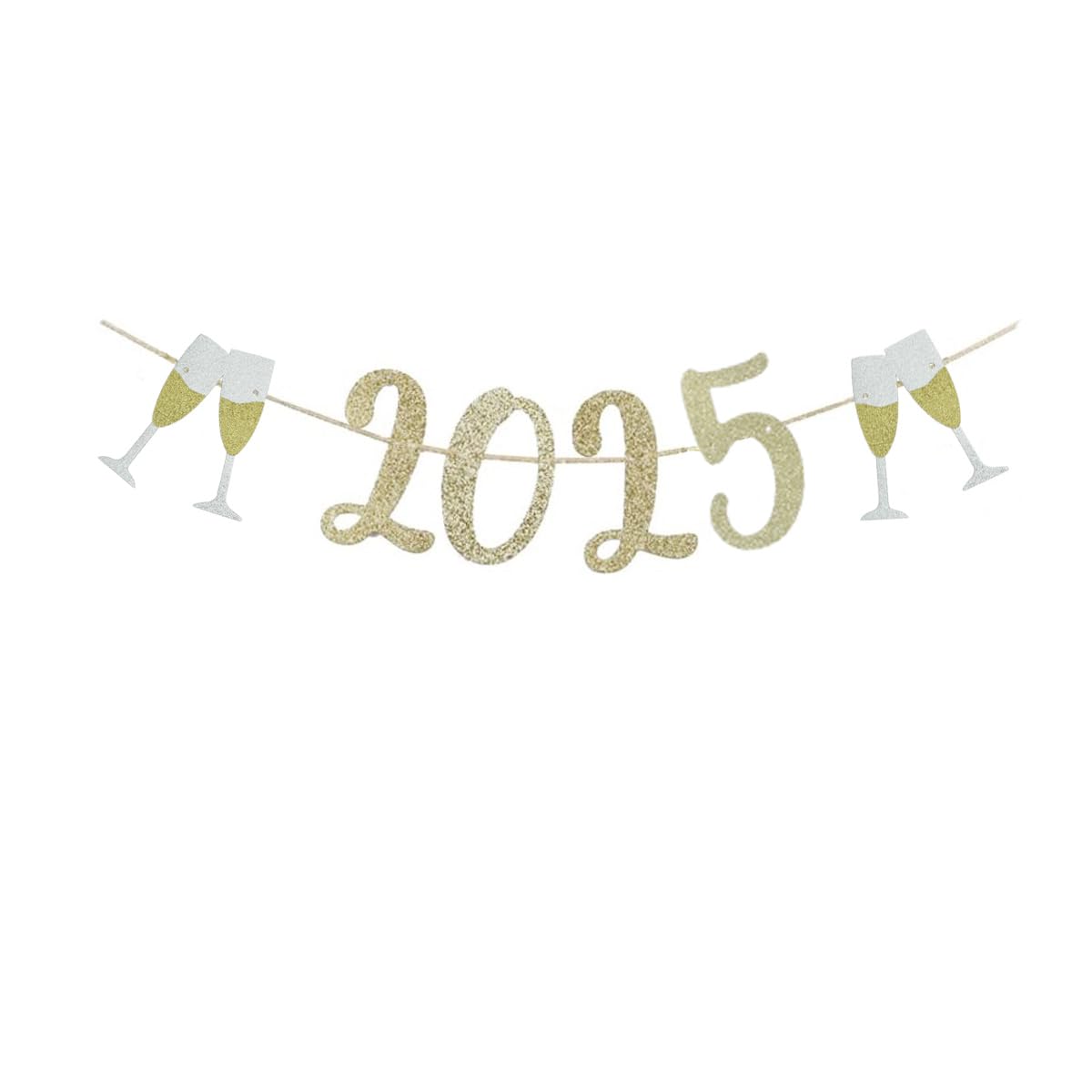 2025 Gold New Year Party Banner - Happy New Year Decorations & Christmas Holiday Supplies for Home, Office & Festive Celebrations