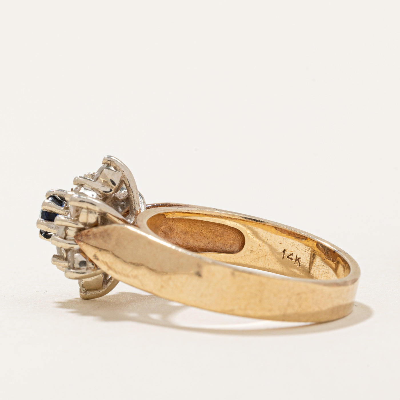Exquisite Diamond Halo & Sapphire Cocktail Ring | 0.38ctw (0.16ct Center Stone) | Size 6.25 | Elegant Jewelry for Women | Perfect for Parties, Weddings & Special Occasions