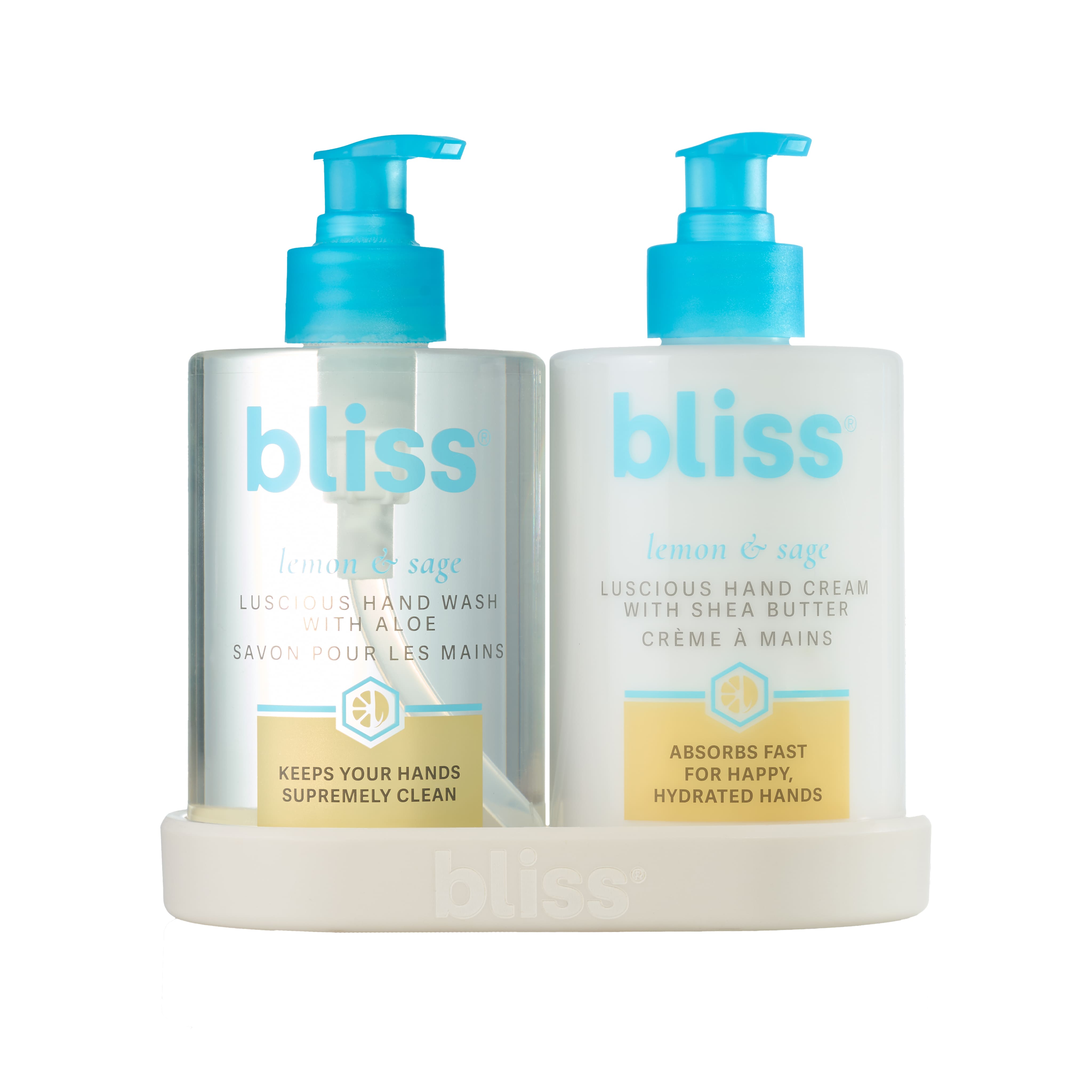 Lemon & Sage Hand Cream and Wash Set - Moisturizing & Cleansing for Dry Skin - Perfect for Home, Office, and Travel Use