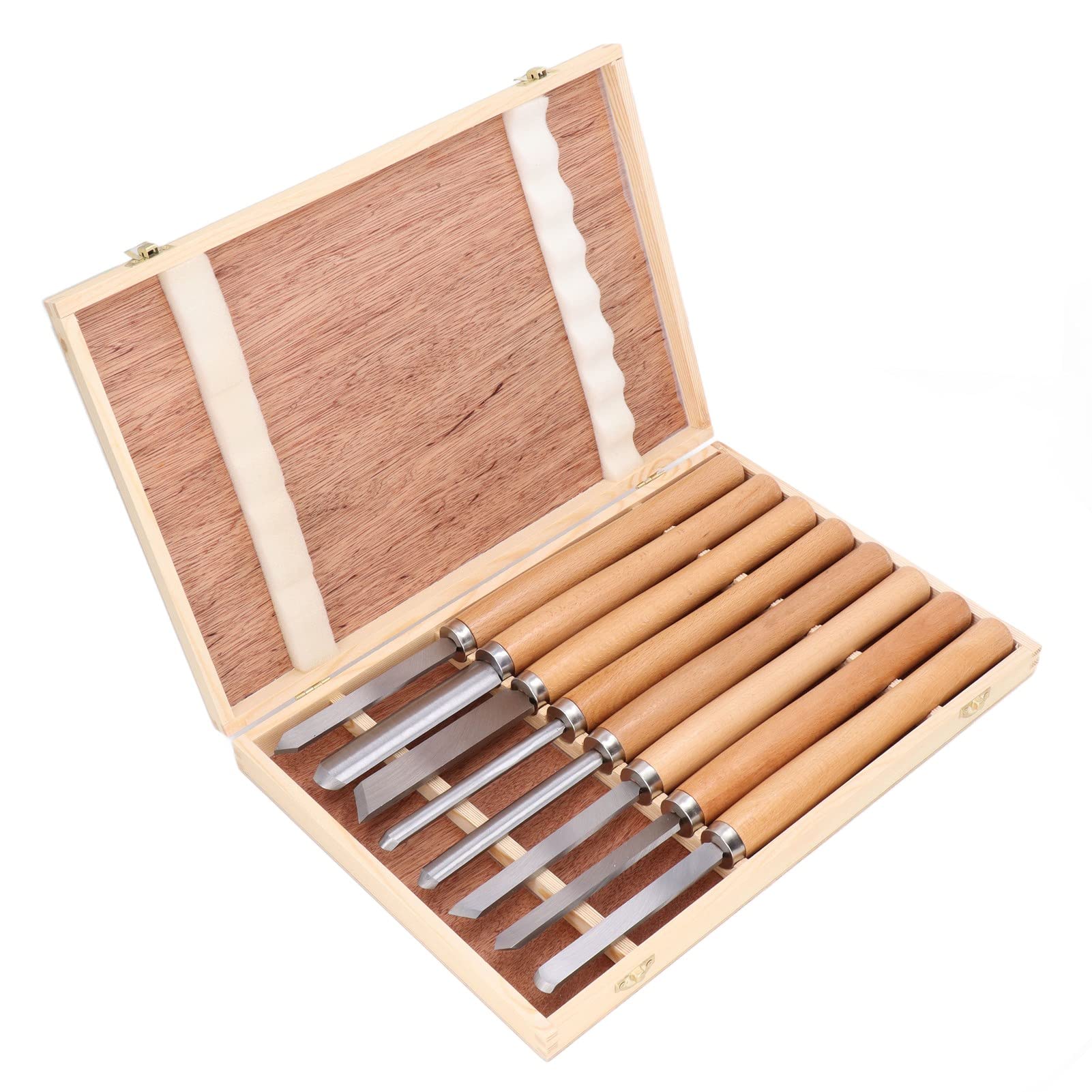 **Premium Wood Lathe Chisel Set - High Hardness 65 Manganese Steel & Beech Handle - Durable, Wear-Resistant Turning Tools for Woodworking - Perfect for Bowls, Pens & Spindles**