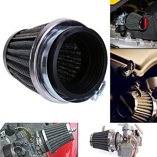 Universal Motorcycle Air Filter 48mm - 2 Layer Stainless Steel Mesh Clamp-On Air Cleaner for Dirt Bikes, ATVs & Scooters - High Performance Engine Protection