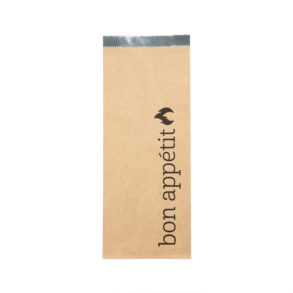 Eco-Friendly Kraft Paper Foil Bags with Bon Appetit Print - Pint Size (4.5