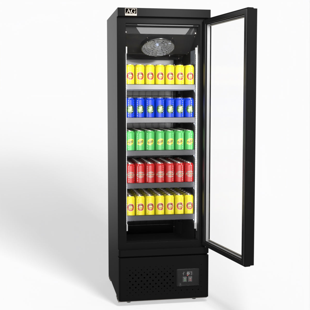 450L Single Glass Door Upright Display Refrigerator for Commercial Use - Perfect for Supermarkets, Convenience Stores, and Restaurants