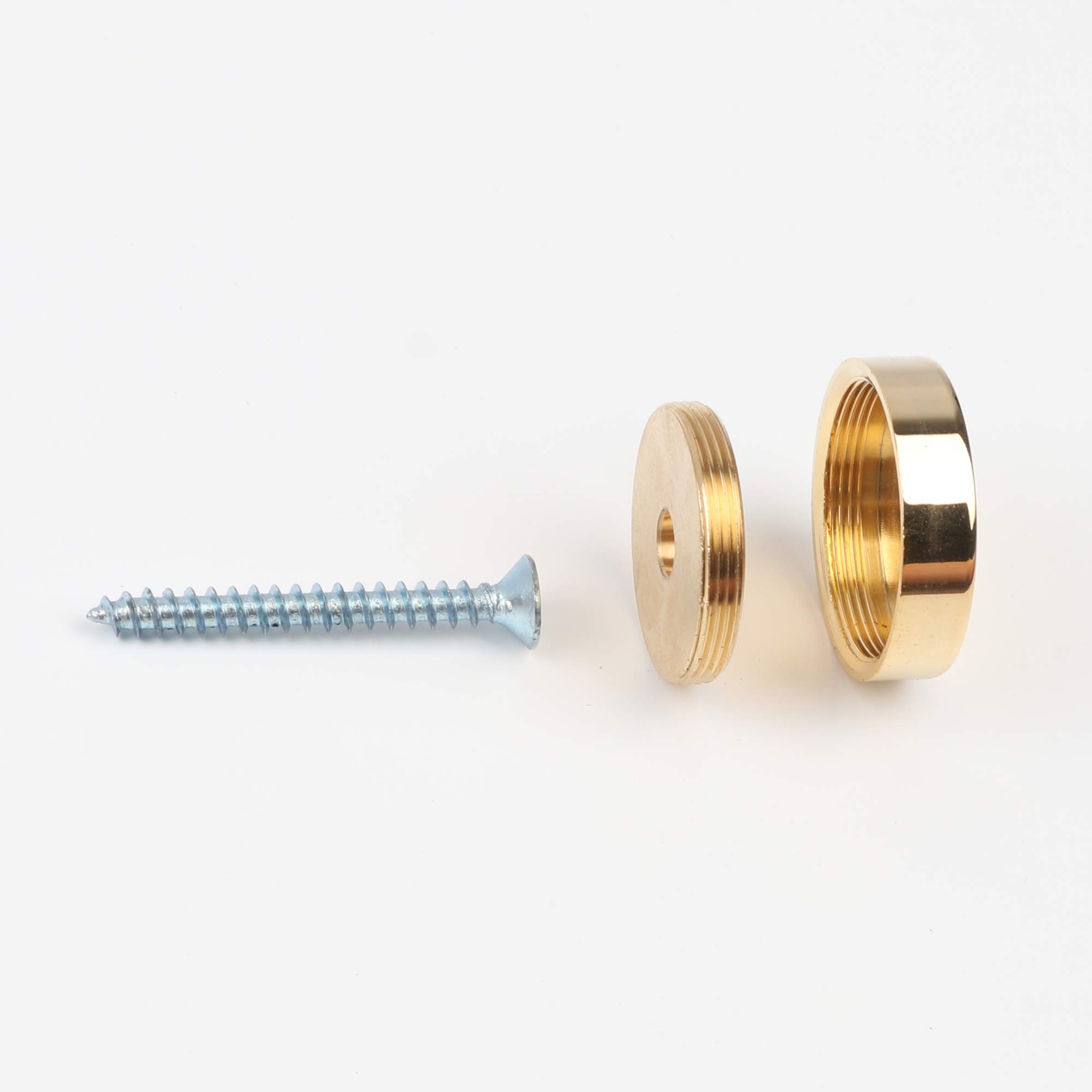Polished Gold Brass Mirror Screws & Decorative Cap Nails - 1 Inch (4 Pack) - Perfect for Wall Mirrors, Picture Frames & Home Decor Projects