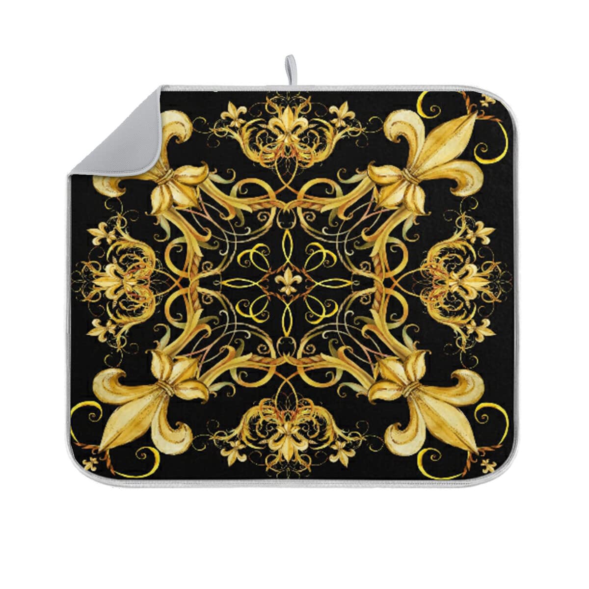 Premium Fleur De Lis Microfiber Dish Drying Mat - 16