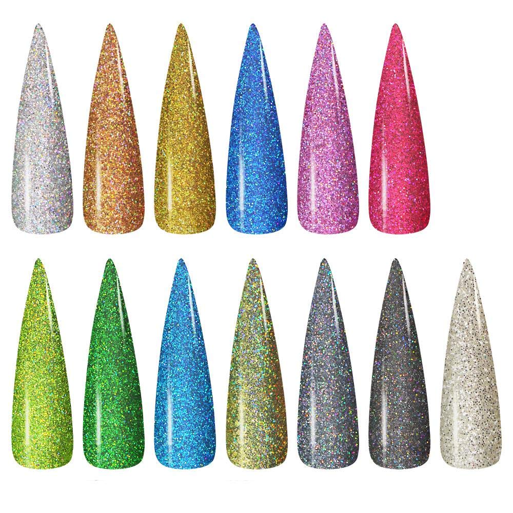 10ml Nail Glitter Dip Powder Jar Collection - FA46-15 Color, Professional Nail Dipping Powder for Manicures & Pedicures, Long-Lasting Glitter Nail Art Design - Perfect for Salons, Home Use & Special Occasions