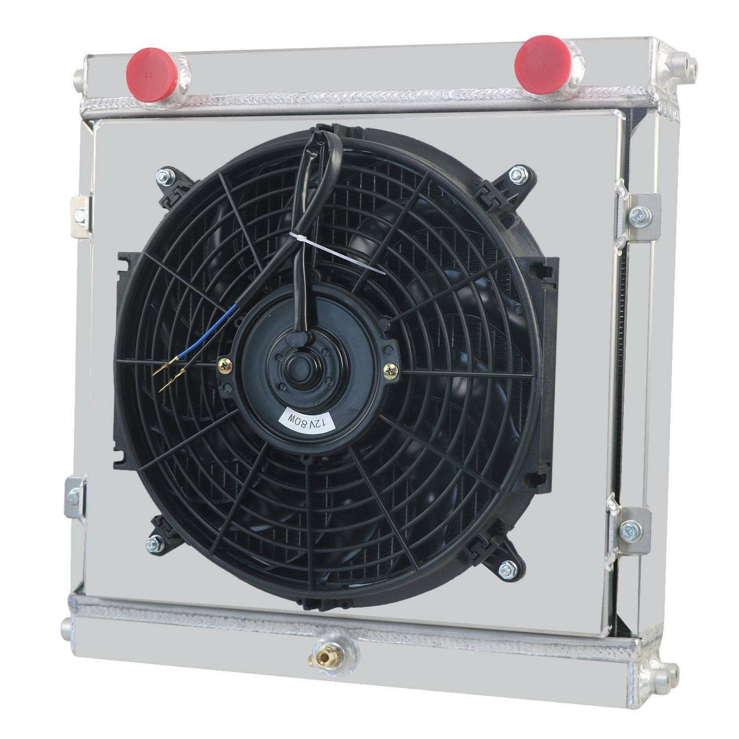 High-Performance 3-Row Aluminum Radiator Kit for Dragster & Roadster - Includes Fan Shroud & Thermostat | Perfect for Racing, Hot Rods & Custom Builds