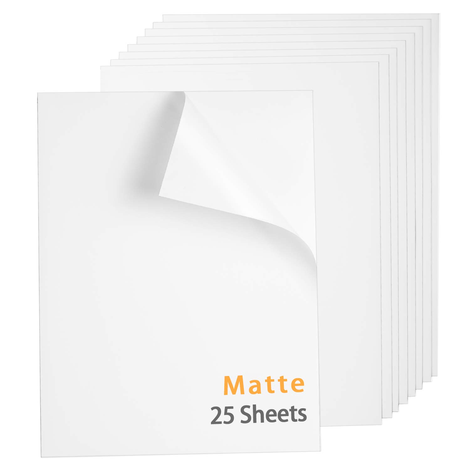 Premium Printable Vinyl Sticker Paper for Inkjet Printers - Matte White Waterproof Decal Paper 8.5