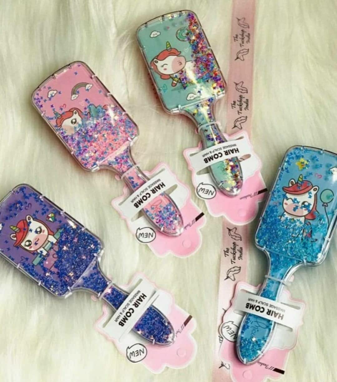 TERA 13 Unicorn Hair Comb Set for Girls (2 Pcs) - Kids Hair Brush for Styling, Party Favors, Birthday Gifts & Kanjak Pooja - Perfect for Birthday Parties, School Events & Special Occasions
