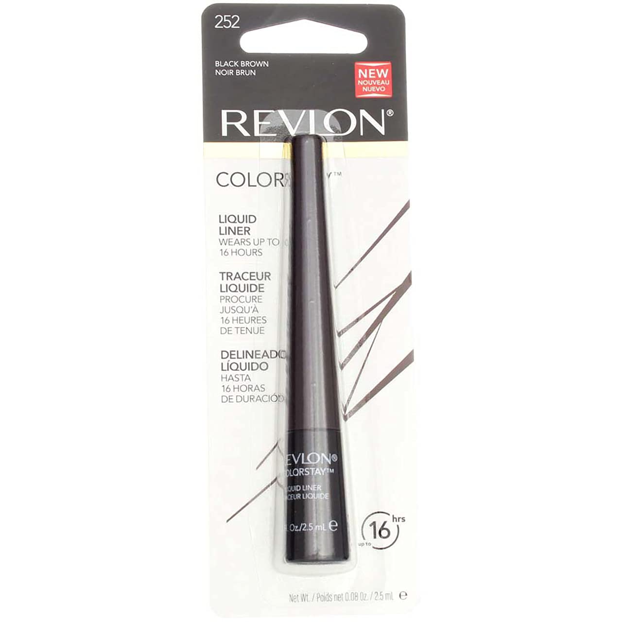 Revlon ColorStay Liquid Eyeliner - Black-Brown [252] - 0.08 oz (12 Pack) - Long Lasting, Smudge Proof Waterproof Eye Makeup - Perfect for Daytime Office Look & Night Out Party Makeup