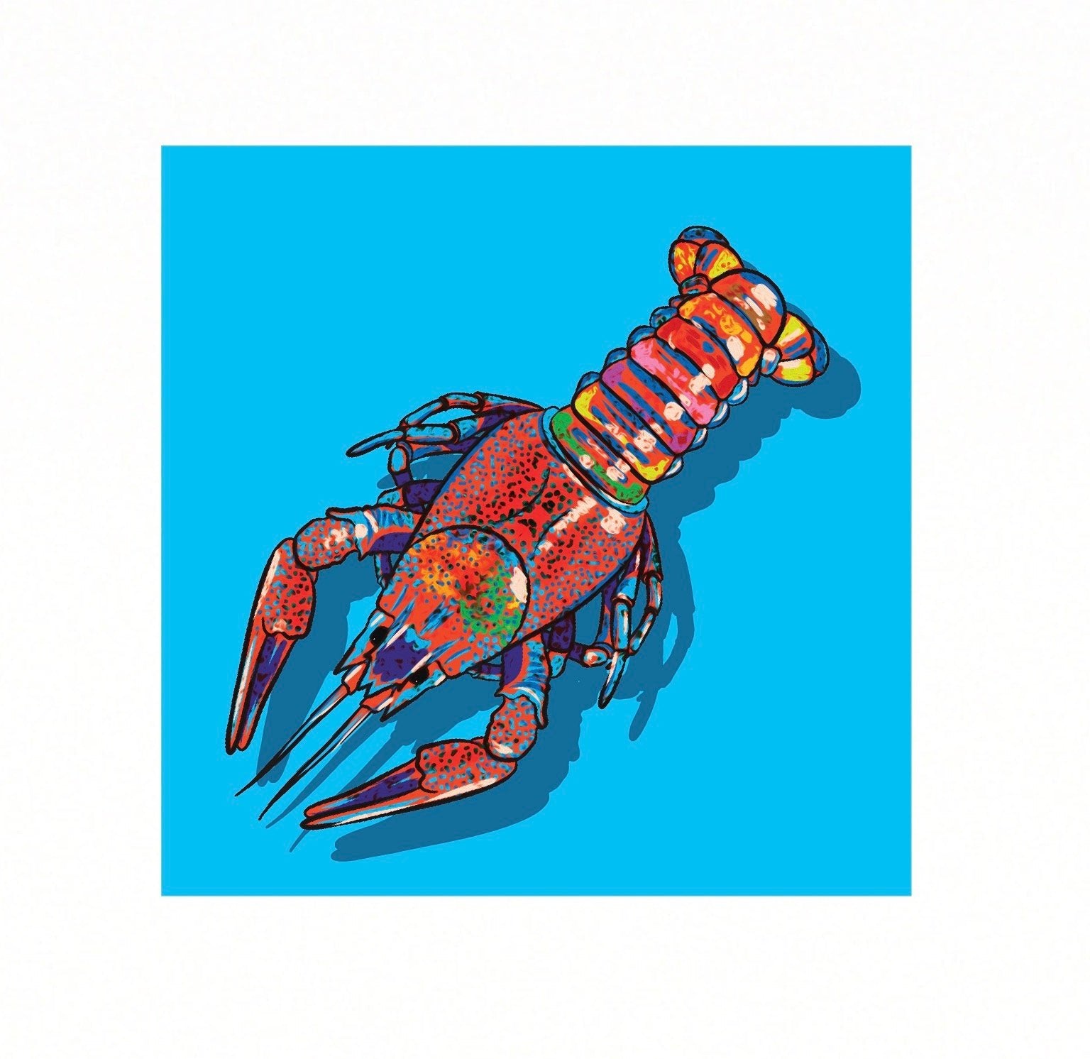 Vibrant Pop Art Crawfish Decals - Waterproof Vinyl Stickers for Laptops, Cars & DIY Crafts - Perfect for Cajun Decor, Seafood Lovers & Louisiana-Themed Parties
