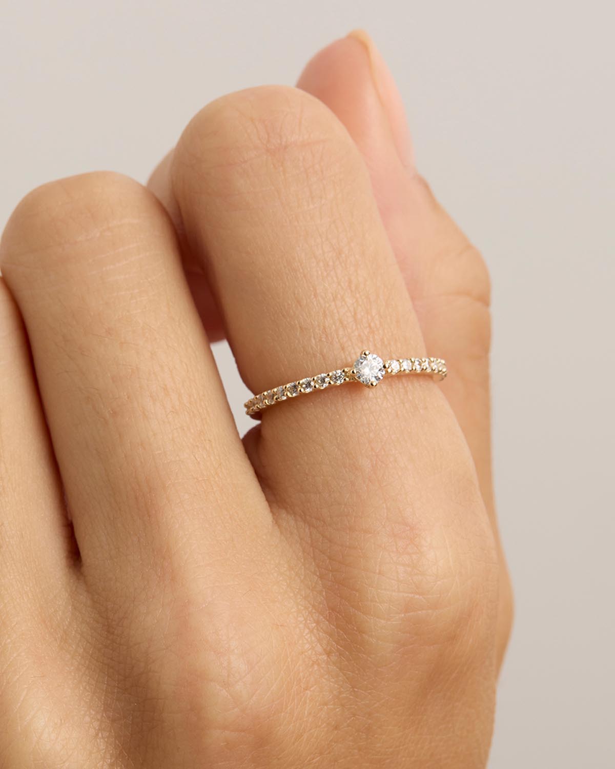 14K Solid Gold Whisper Diamond Ring for Women - Dainty Minimalist Stackable Band - Perfect for Engagement, Wedding, Anniversary & Everyday Wear