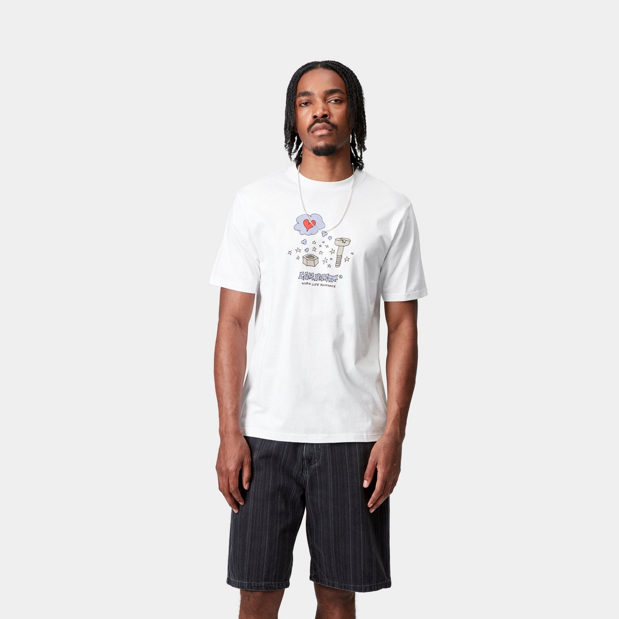 Work Life Romance T-Shirt | White Cotton Casual Tee for Women & Men | Perfect for Date Nights, Office Wear & Everyday Outfits