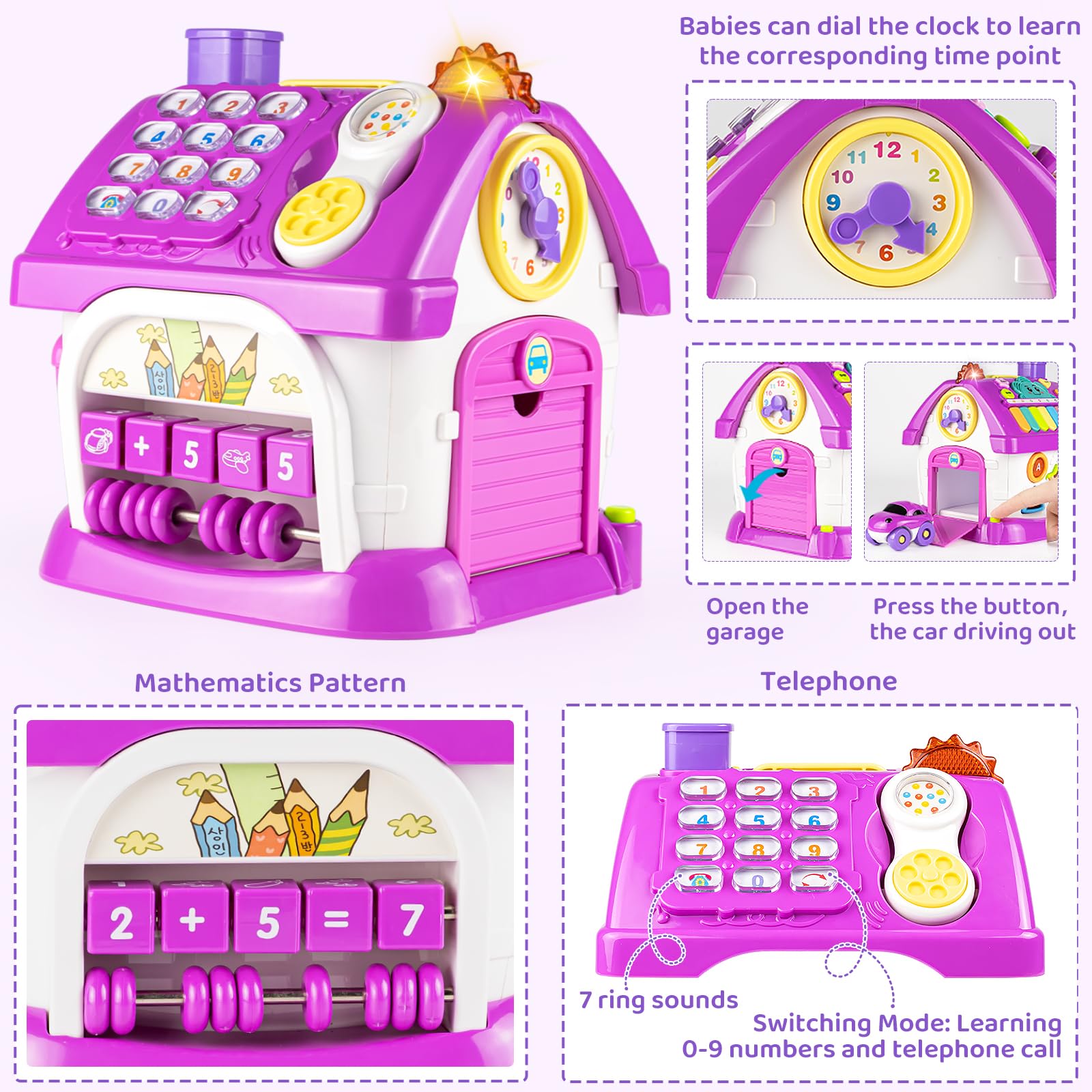 Montessori Toddler Toys 8-in-1 Musical Learning House - Educational Gift for 1-3 Year Olds - Perfect for Birthday & Early Childhood Development