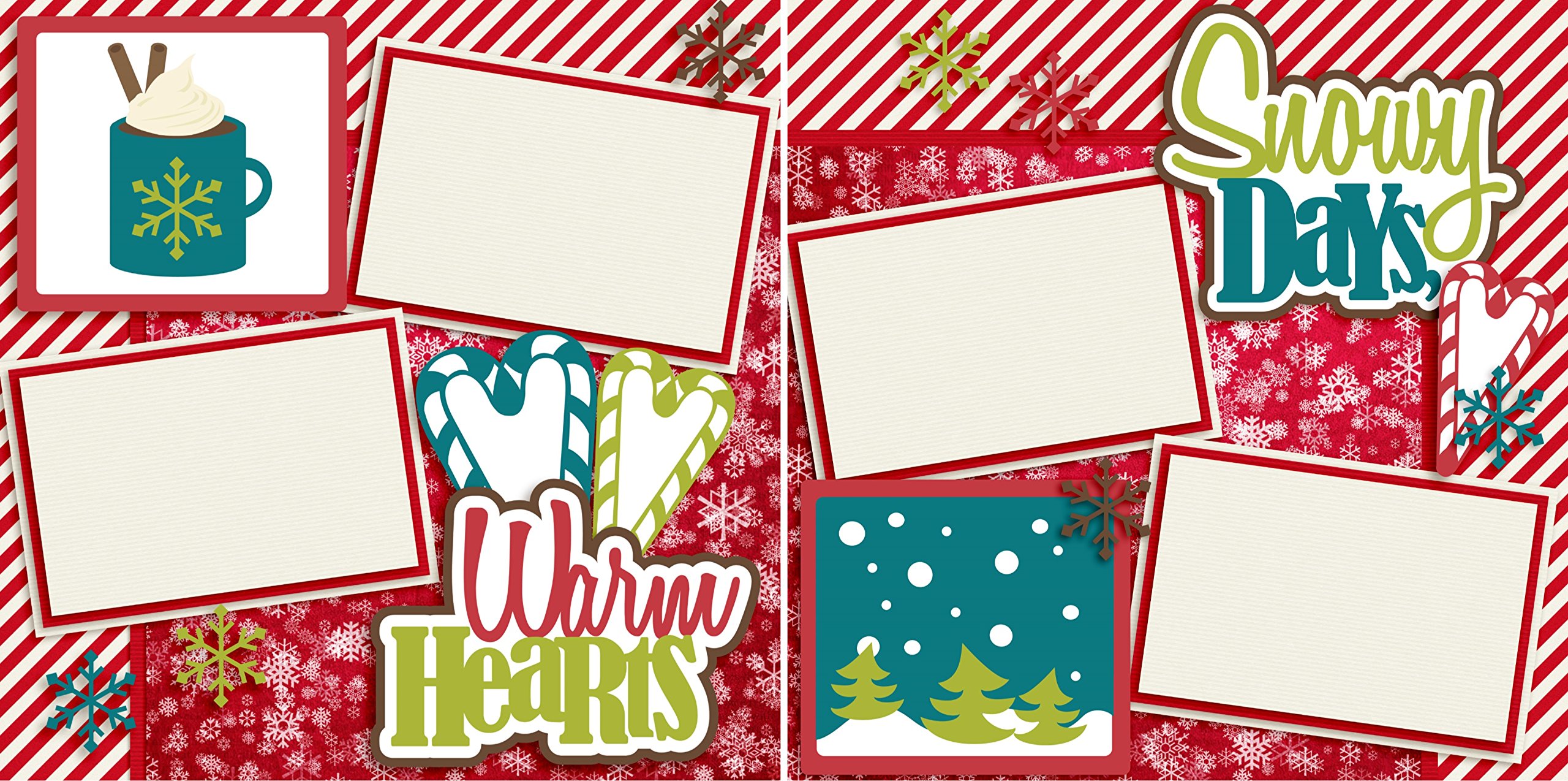 Silent Night Scrapbook Set - 5 Double Page Layouts for Christmas Memories | Holiday Scrapbooking Supplies for DIY Photo Albums & Gift Making