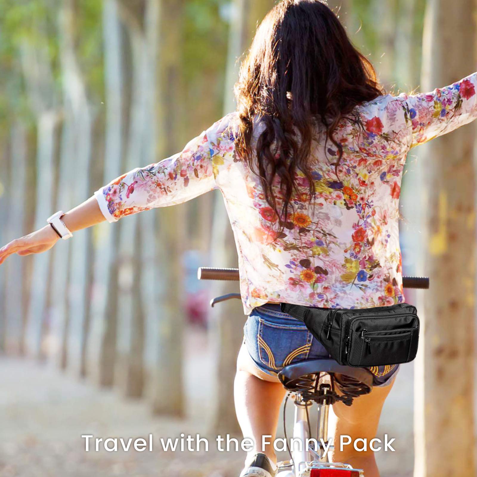 Packism Unisex Fanny Pack - Adjustable Waist Bag with 6 Zipper Pockets for Women & Men - Perfect for Travel, Running, Hiking & Outdoor Activities | Crossbody Bum Bag for Everyday Use, Cycling & Sports