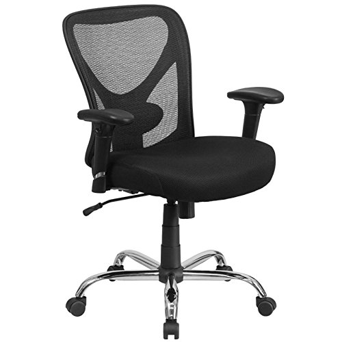 Scranton & Co High Back Mesh Office Chair - Ergonomic Swivel Task Chair with Adjustable Height, Black - Perfect for Home Office, Conference Rooms & Workspaces