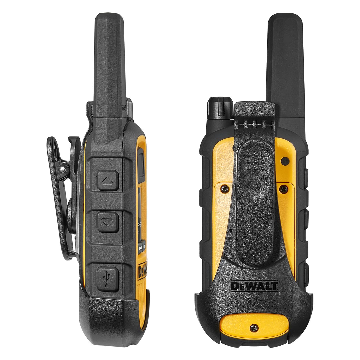 DEWALT DXFRS800 Heavy Duty 2-Watt Walkie Talkies - Waterproof, Shock Resistant, Long Range Two-Way Radios with VOX & Rechargeable Battery (48 Pack with 8X Gang Chargers) - Ideal for Construction Sites, Warehouses, and Outdoor Adventures
