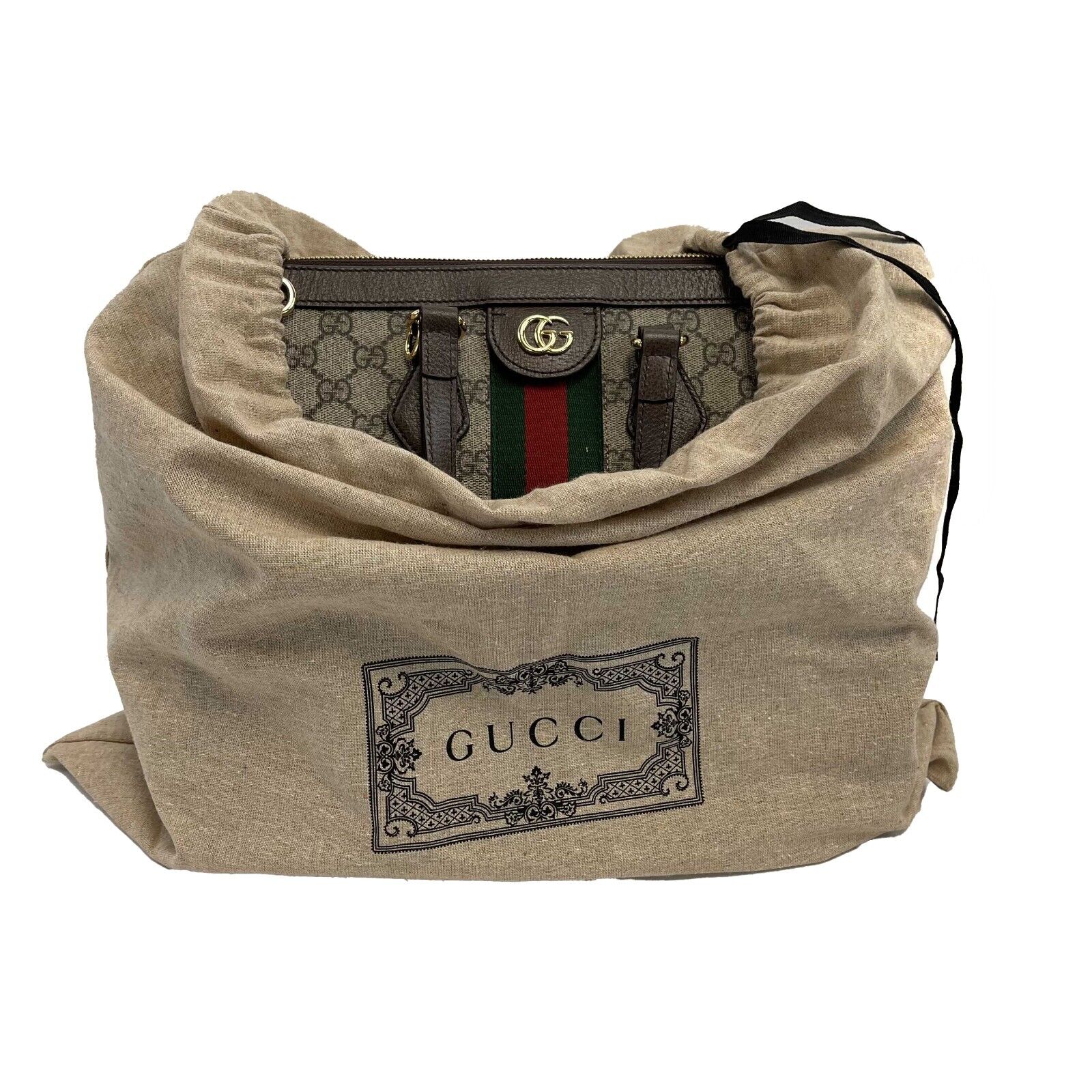 Gucci Ophidia GG Medium Tote Bag with Top Handle & Adjustable Shoulder Strap - Luxury Designer Handbag for Women, Perfect for Work, Travel & Everyday Use