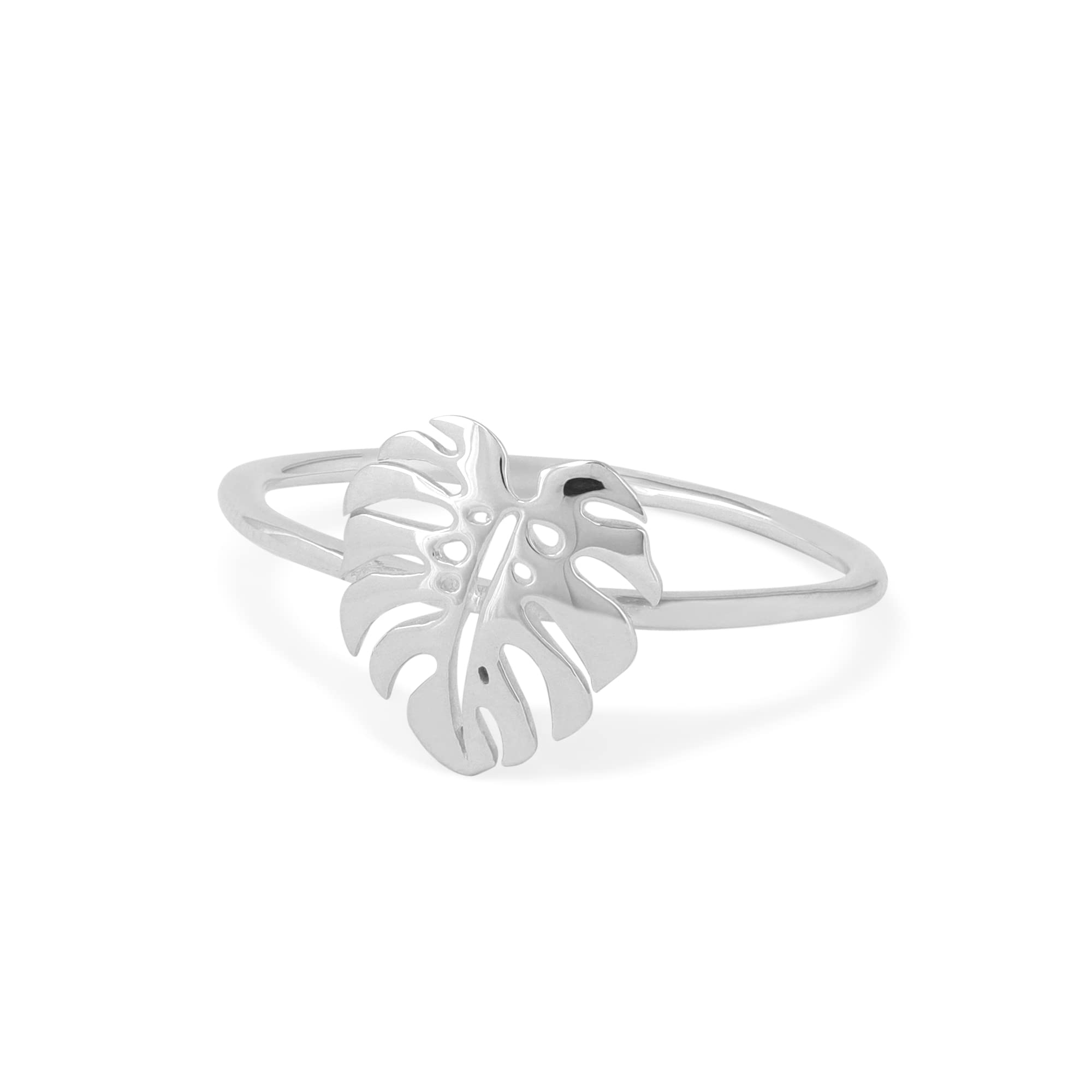 Boma Jewelry Sterling Silver Monstera Leaf Ring for Women - Elegant Nature-Inspired Handmade Jewelry - Perfect for Everyday Wear, Gifts & Boho Fashion