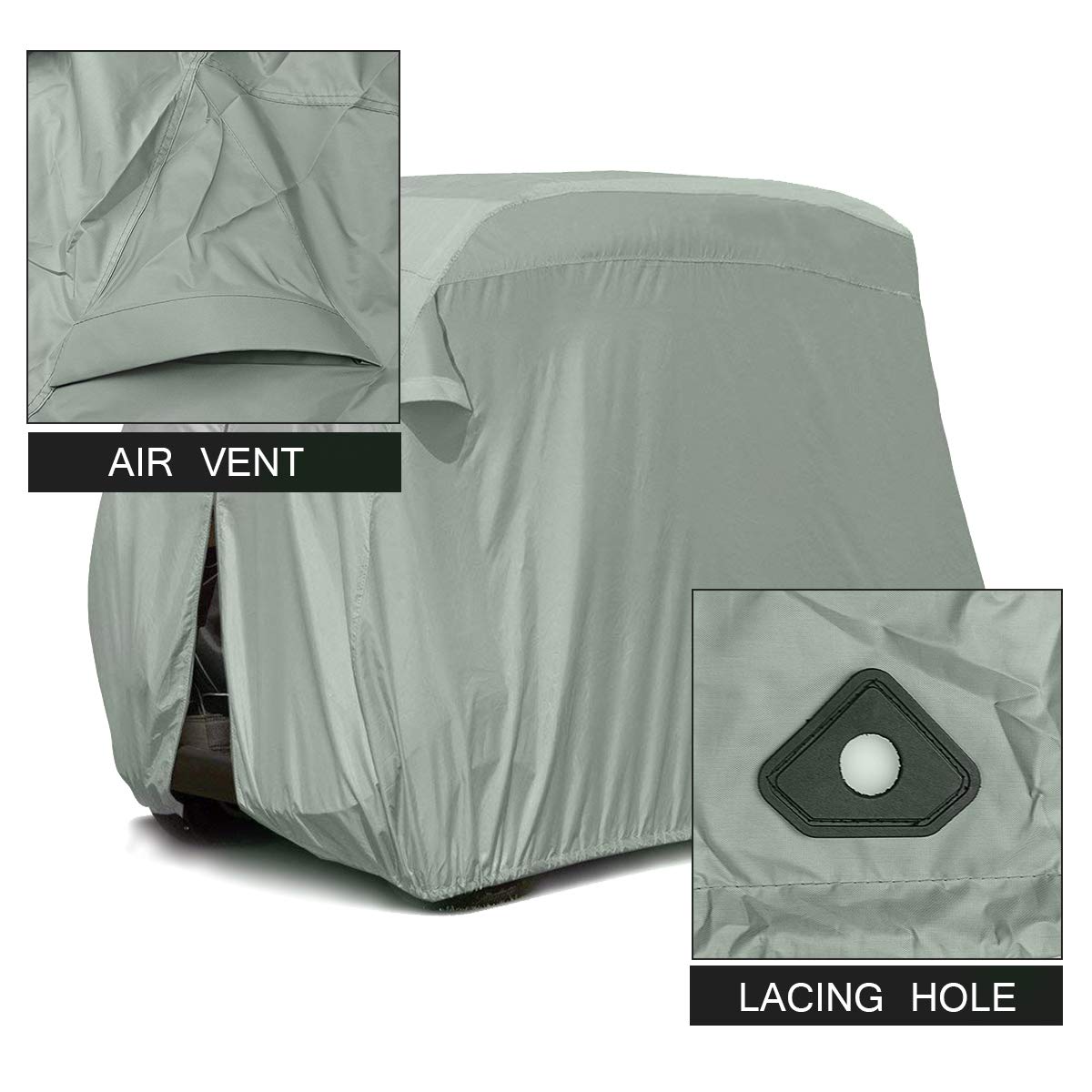 2020 Upgraded Waterproof Golf Cart Cover for EZ GO, Club Car & Yamaha - Heavy Duty PVC Coated Dust Protection | All-Weather Outdoor Use for Storage & Travel