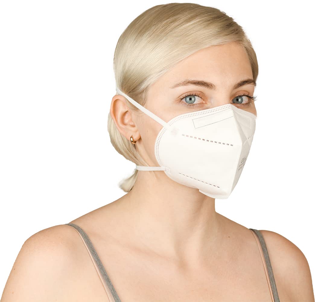5-Layer Face Masks with Nose Wire & Head Straps - 20 Pack for Daily Protection