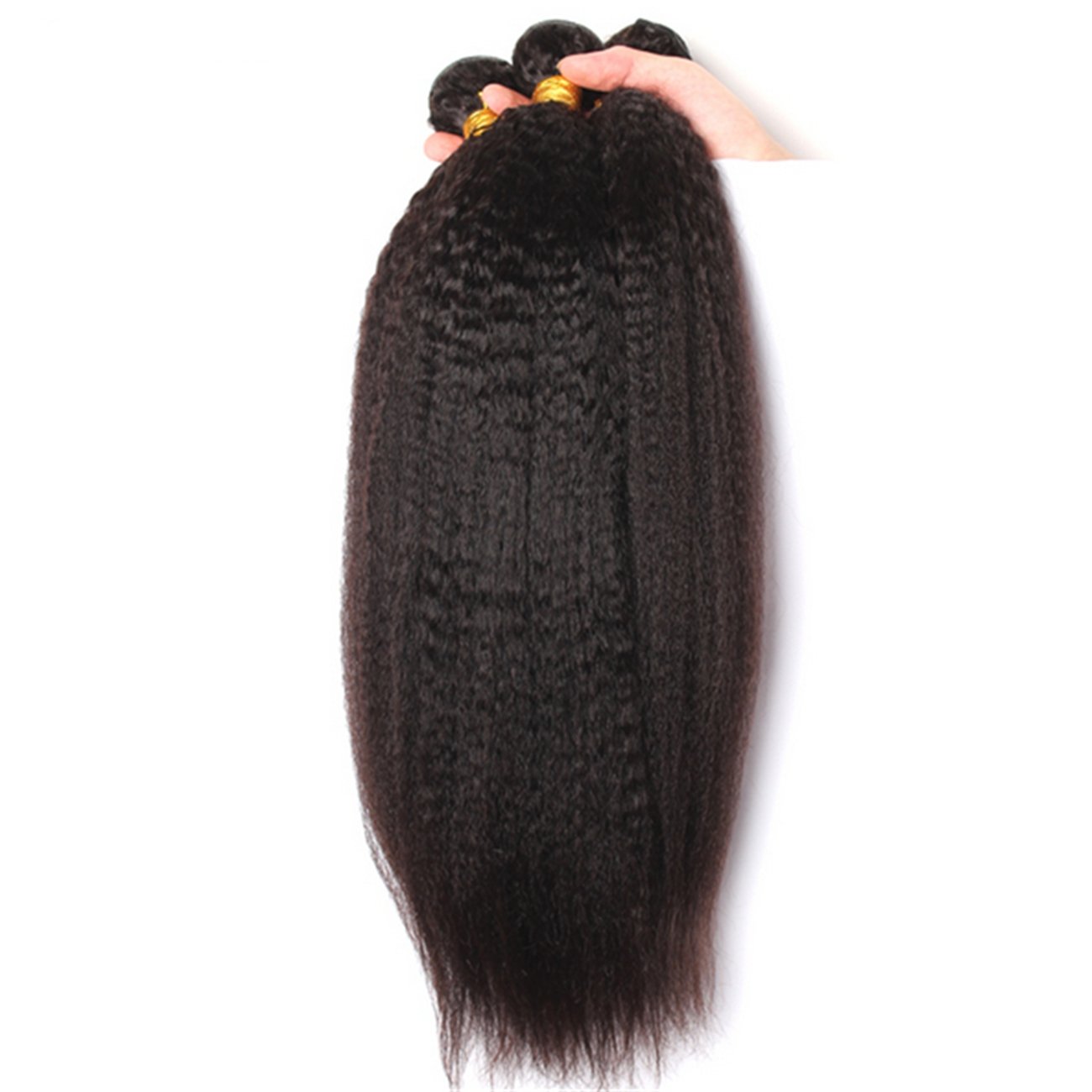 8A Mongolian Kinky Straight Hair Wefts - 3Pcs/Lot 100% Unprocessed Human Hair Extensions - Italian Coarse Yaki Virgin Hair Bundles 10-30