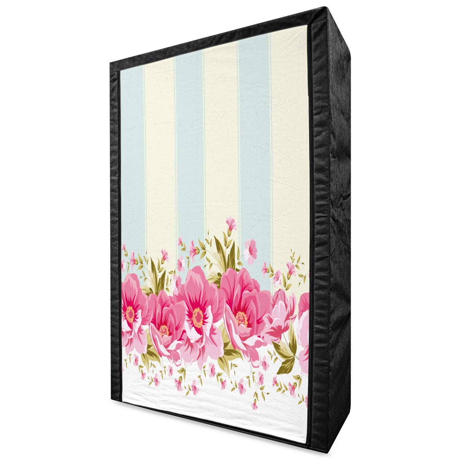Vintage Fabric Wardrobe with Pink Peony Border - 42.5