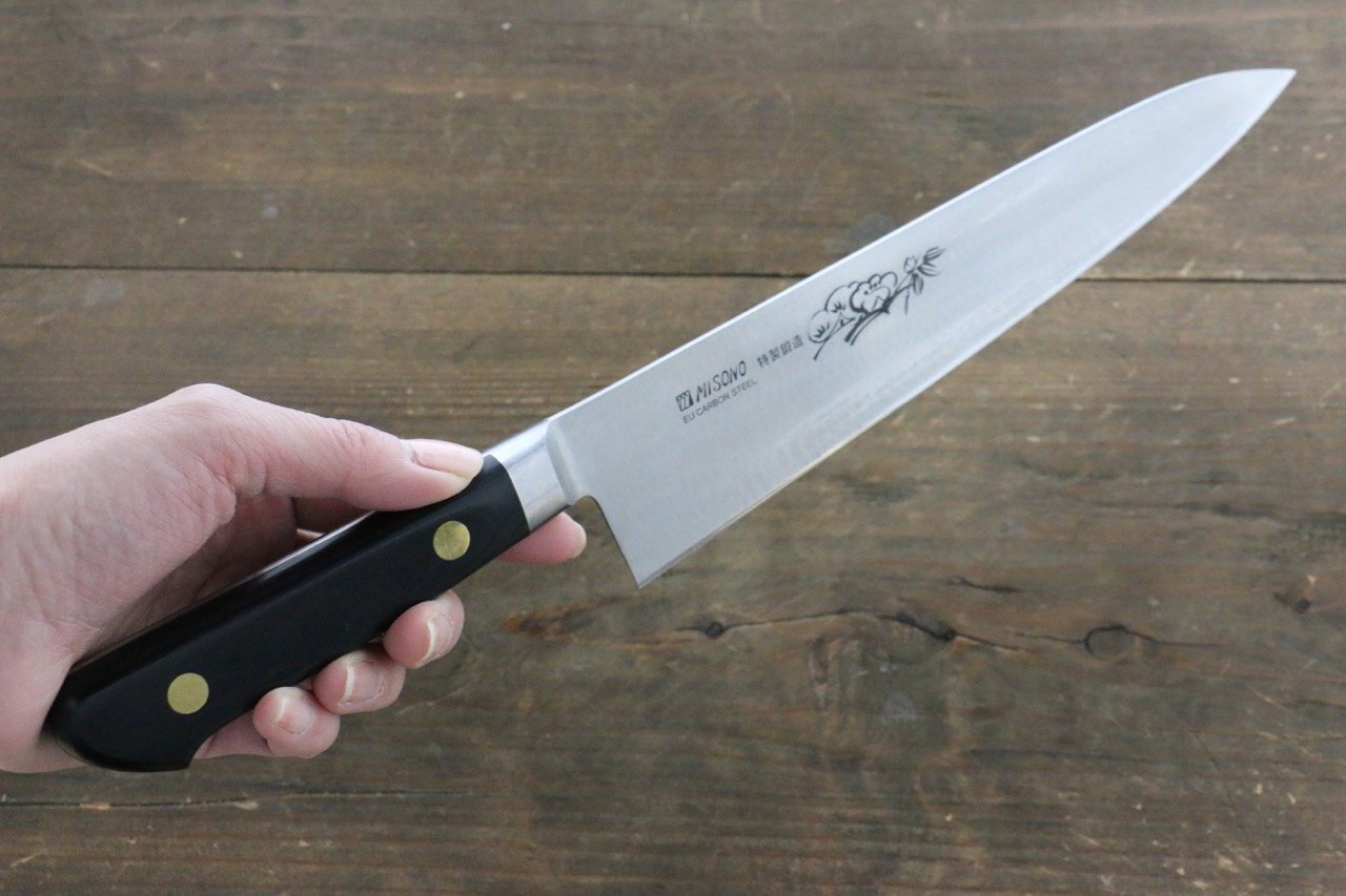 Premium Misono Swedish Steel Ume Engraved Gyuto Chef Knife 210mm - Japanese Kitchen Knife for Professional Chefs & Home Cooking, Perfect for Slicing, Dicing & Precision Cutting