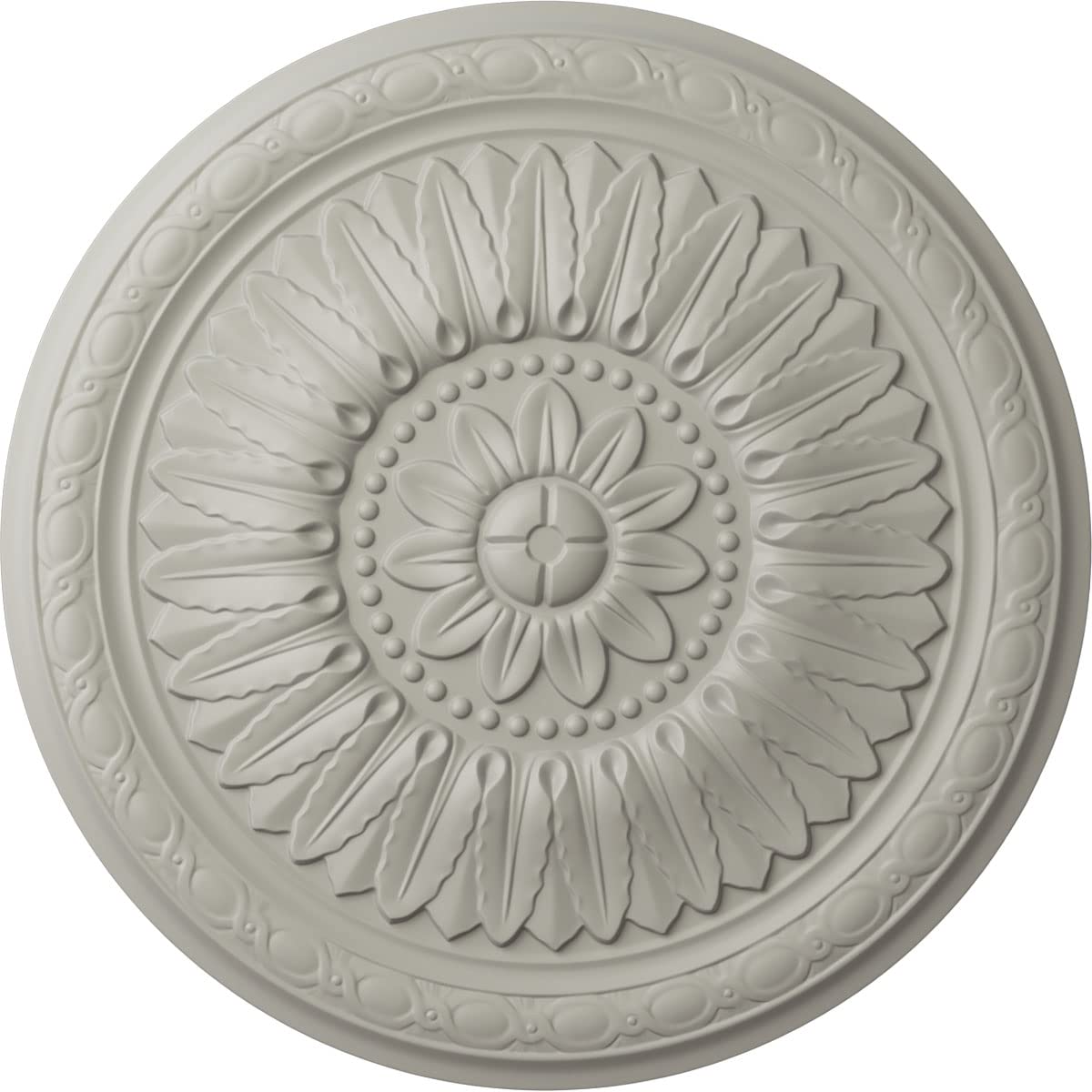Ekena Millwork CM24TEPCF 24-Inch Temple Ceiling Medallion - Hand-Painted Pot of Cream Finish, 1 5/8