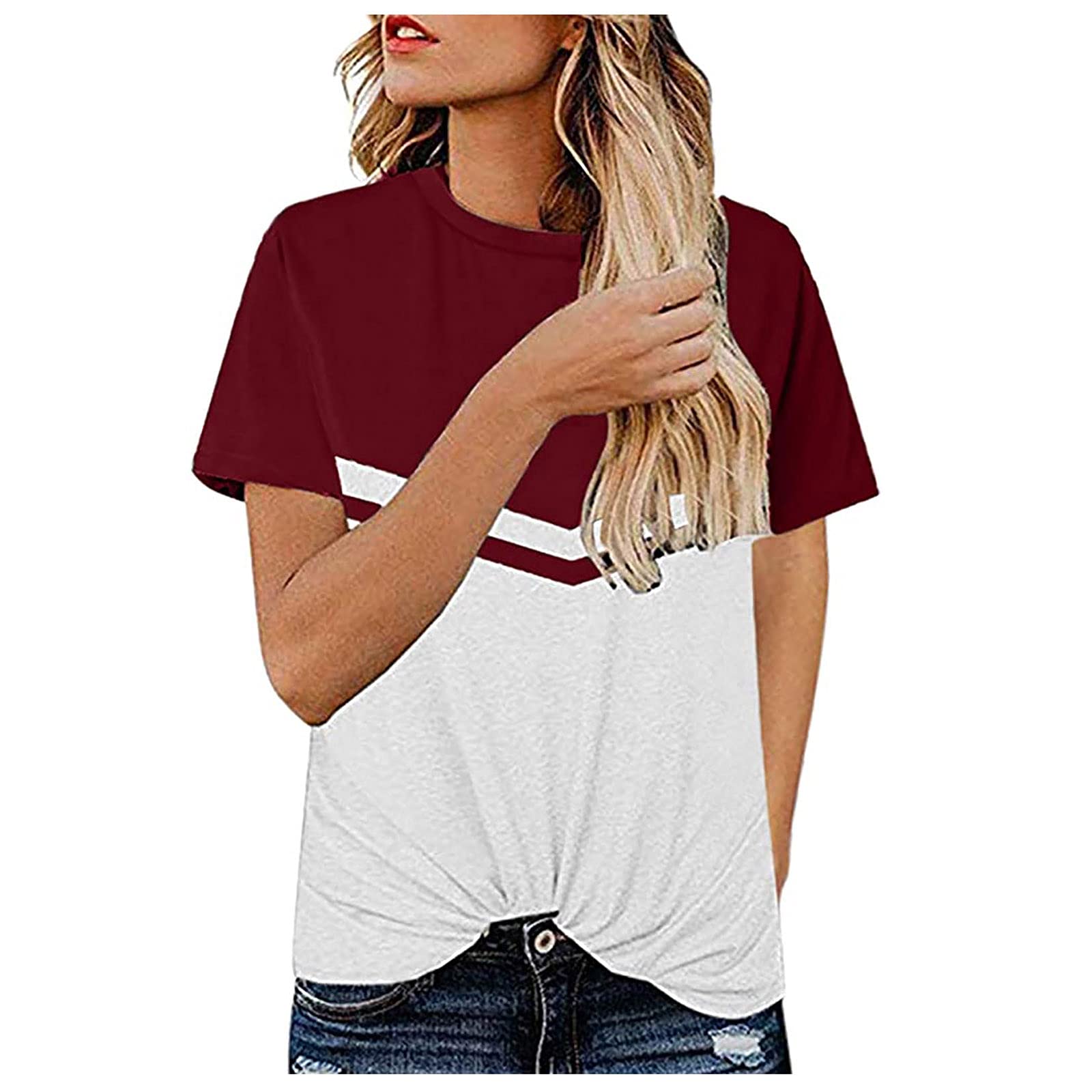 Women's Summer Crewneck Short Sleeve Lightweight Casual T-Shirt Blouse Top | Comfortable Breathable Tee for Outdoor Activities, Travel & Daily Wear