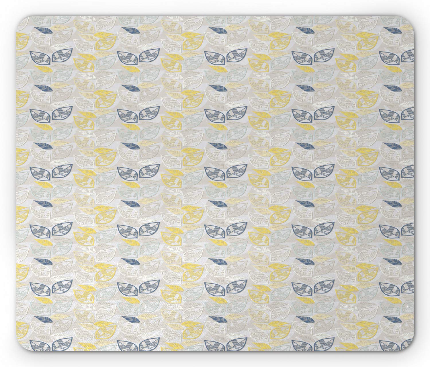 Ambesonne Abstract Mouse Pad - Striped Leaves Pastel Tones Retro Design, Non-Slip Rubber Base, Standard Size Rectangle Mousepad for Office & Gaming (Multicolor) | Perfect for Computers, Laptops & Workstations
