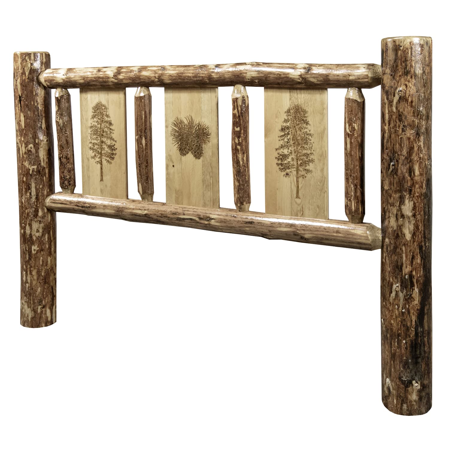 Montana Glacier Country King Size Wooden Headboard - Stained & Lacquered Pine Finish for Bedroom Decor | Perfect for Rustic, Farmhouse & Lodge Style Bedrooms