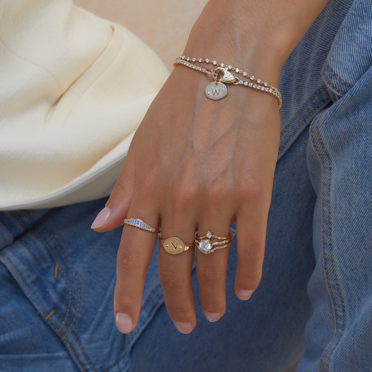 Athena Initial Ring - Personalized Silver Name Ring for Women, Custom Engraved Jewelry Gift - Perfect for Birthdays, Anniversaries & Everyday Wear