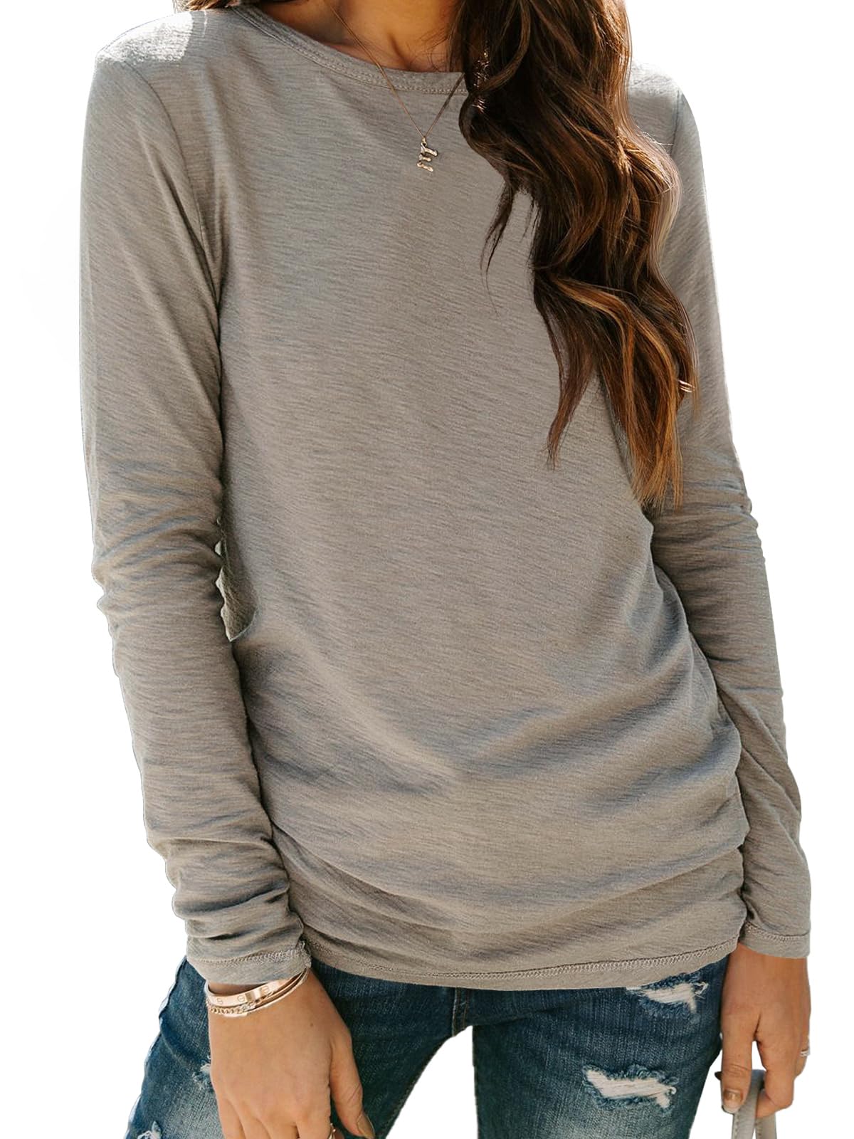 AUTOMET Women's Plus Size Long Sleeve Spring Tops - Workout Shirts & Fall Outfits 2025 - Perfect for Yoga, Gym & Casual Wear