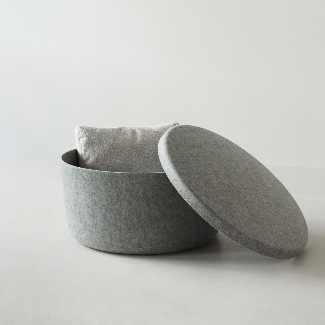 Hide Storage Pouf - Stylish Ottoman with Hidden Storage Compartment for Living Room, Bedroom & Dorm | Perfect for Extra Seating & Organizing Blankets, Toys & More