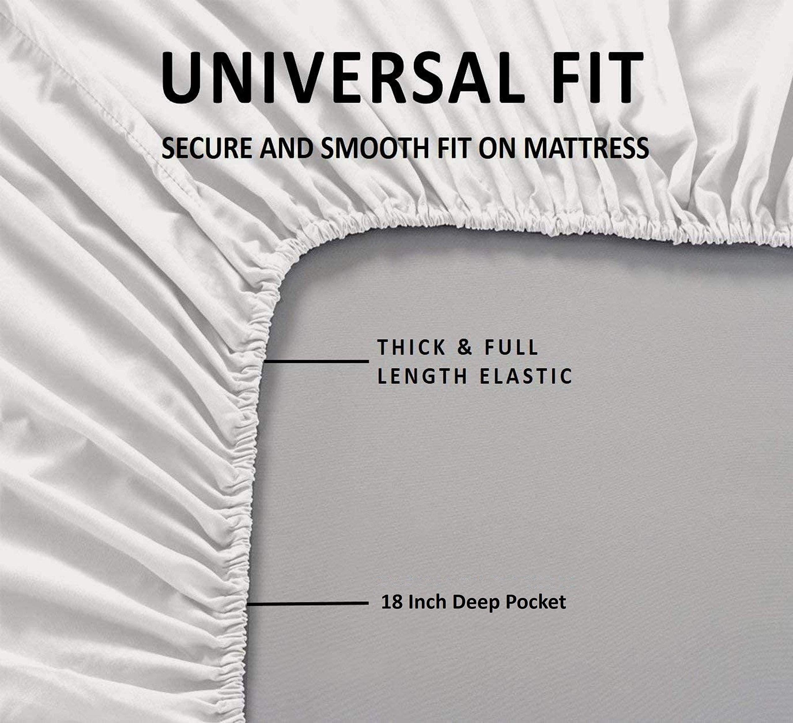 100% Certified Giza Egyptian Cotton Pillowcase & Sheet Set - Queen XL Size, Soft Sateen Weave, Breathable Fabric, Fits Up to 18-Inch Deep Pocket - Burgundy | Luxury Bedding for Ultimate Comfort & Relaxation
