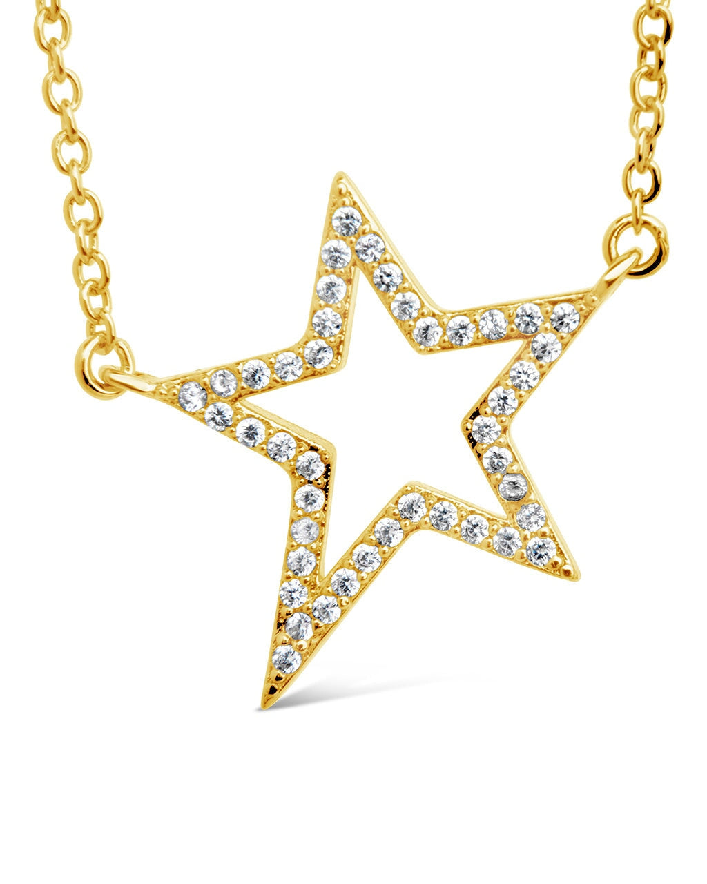 CZ Star Outline Pendant Necklace for Women - Elegant Minimalist Jewelry for Everyday Wear, Gifts & Special Occasions