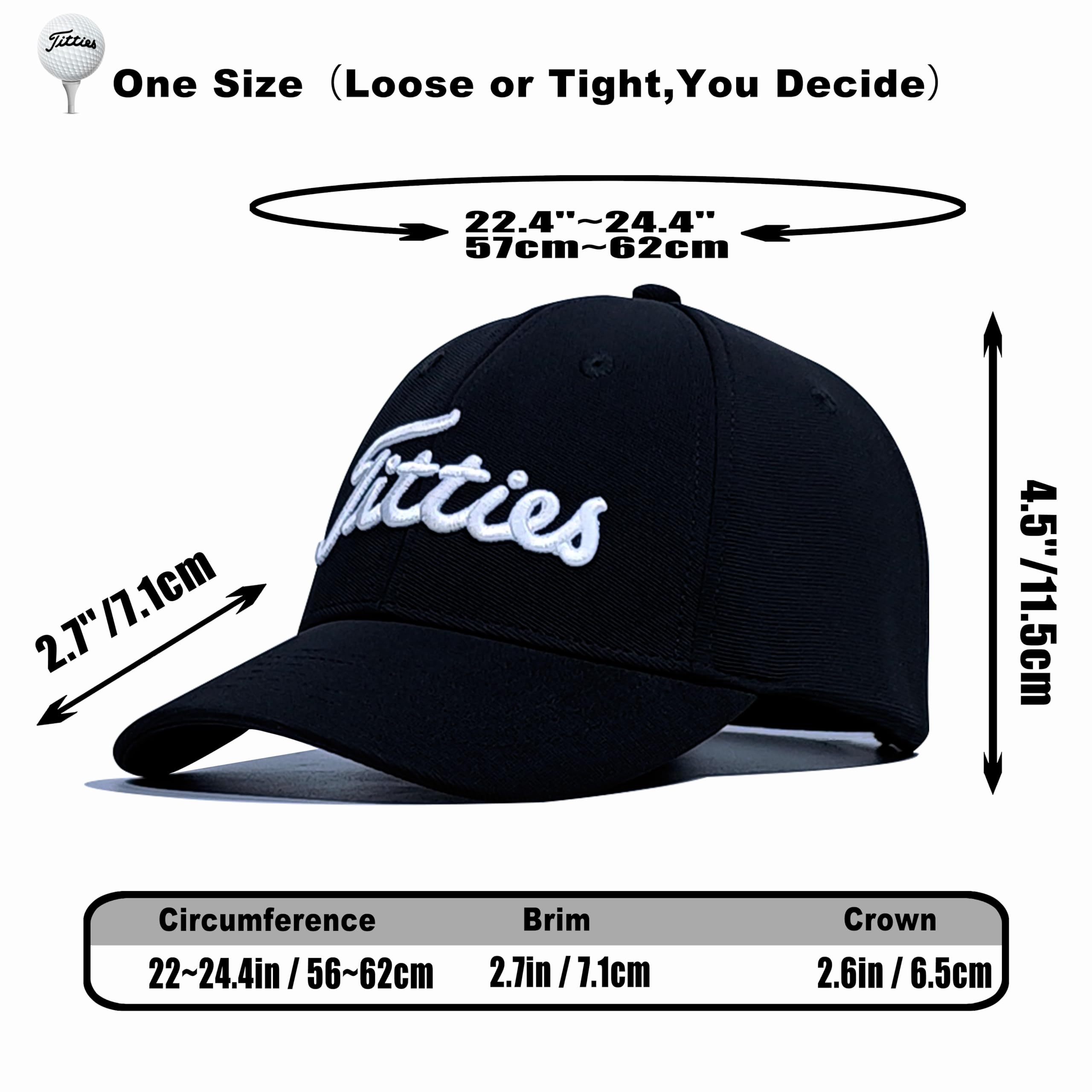 Bamveio Funny Golf Hats for Men & Women - White & Black Titliest Cap | Perfect for Golfing, Outdoor Sports & Casual Wear