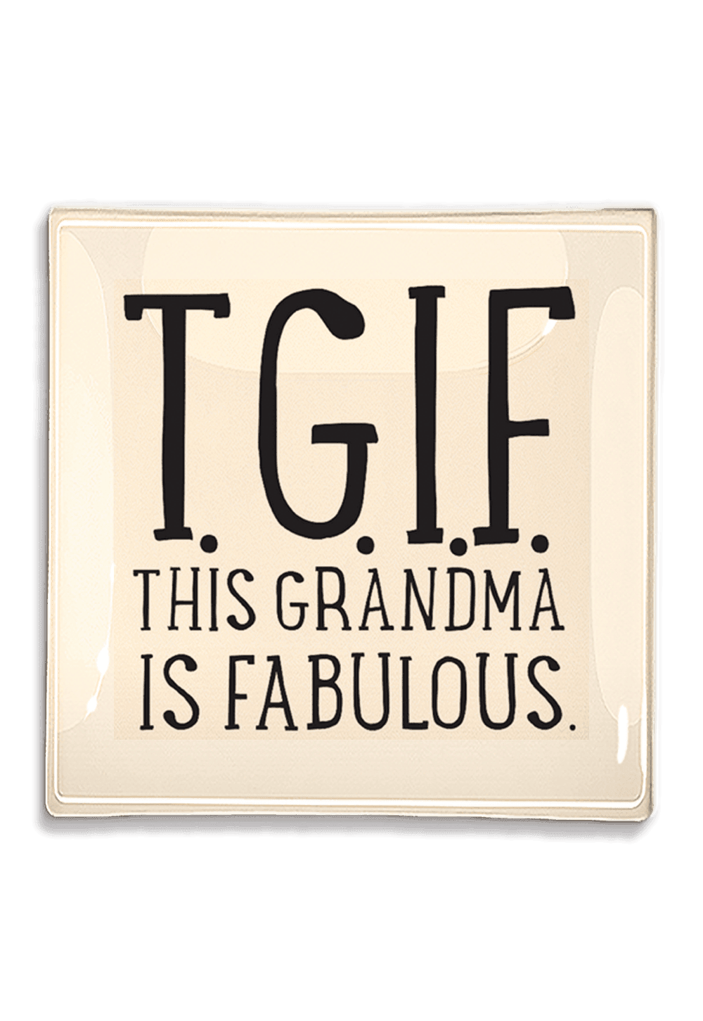 Decoupage Glass Tray with 'T.G.I.F. This Grandma Is Fabulous' Design - Perfect for Serving Drinks, Displaying Decor, or as a Thoughtful Gift for Grandmothers