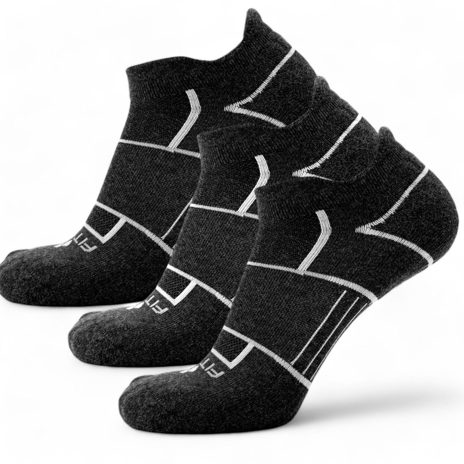 ISW Isolwool No Show Running Socks - 3 Pair Pack for Men & Women - Moisture Wicking, Breathable & Odor Resistant - Perfect for Gym, Jogging & Daily Wear