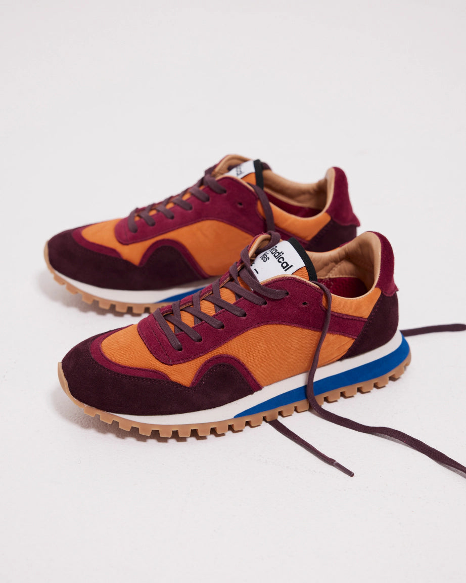 Moon Street Lace Up Sneakers for Women - Fashionable Mango & Cherry Color Casual Shoes | Perfect for Walking, Running, and Everyday Wear
