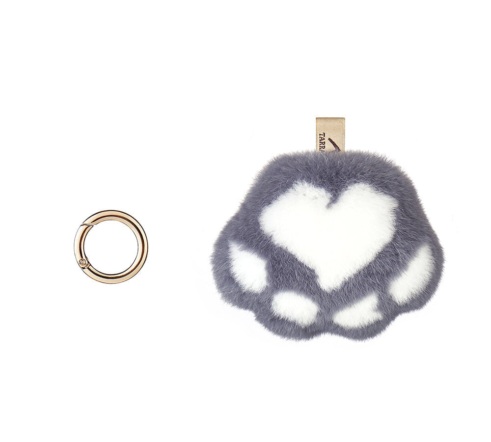 TARRAMARRA® Fluffy Cat Paw Keychain - Cute Soft Keyring for Women & Girls - Perfect for Keys, Bags & Gifts (Pink, White, Gray)