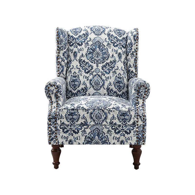 Felix Upholstered Wingback Armchair with Spindle Legs - Comfortable Living Room Chair for Reading & Relaxing - Perfect for Home Office, Bedroom or Lounge Area